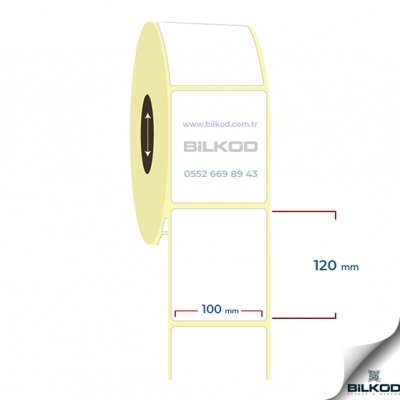 100 mm x 120 mm Kuşe Etiket