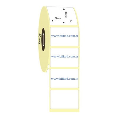 50 mm x 30 mm Termal Etiket (Sticker)